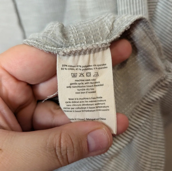 DONNI. Anthropologie Soft Ribbed Cardigan Sweater Gray Stripe One Size Fits All - Picture 8 of 10